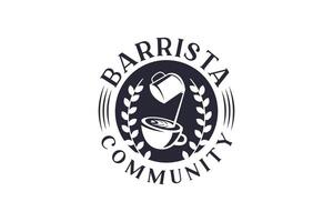 modello di logo classico della comunità barrista vettore