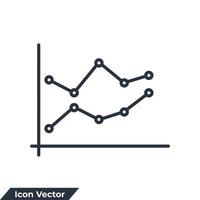 illustrazione vettoriale del logo dell'icona del grafico a linee. modello di simbolo del diagramma per la raccolta di grafica e web design