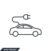 illustrazione vettoriale del logo dell'icona dell'auto elettrica. modello di simbolo del cavo dell'automobile elettrica per la raccolta di grafica e web design