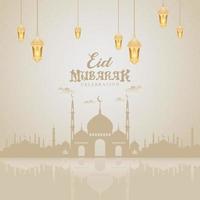 progettazione di post sui social media per la celebrazione di eid mubarak vettore