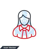 illustrazione vettoriale del logo dell'icona della donna di affari. modello di simbolo femminile avatar per la raccolta di grafica e web design
