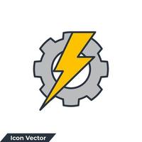 illustrazione vettoriale del logo dell'icona elettrica. modello di simbolo di ingegneria degli ingranaggi per la raccolta di grafica e web design