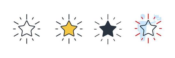 illustrazione vettoriale del logo dell'icona della stella lucida. modello di simbolo di eccellenza per la raccolta di grafica e web design