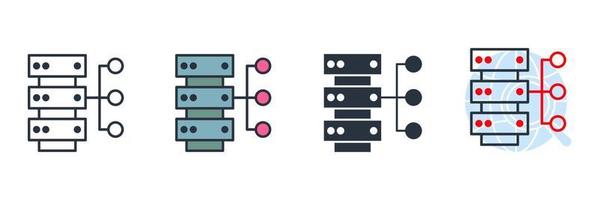 illustrazione vettoriale del logo dell'icona del sistema di database. modello di simbolo di data mining per la raccolta di grafica e web design