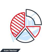 illustrazione vettoriale del logo dell'icona del grafico a torta. modello di simbolo del diagramma per la raccolta di grafica e web design