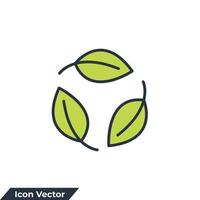 illustrazione vettoriale del logo dell'icona di riciclaggio. riciclare il modello di simbolo per la raccolta di grafica e web design