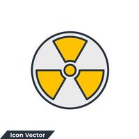 illustrazione vettoriale del logo dell'icona dell'energia nucleare. modello di simbolo di radiazione per la raccolta di grafica e web design