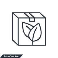 illustrazione vettoriale del logo dell'icona dell'imballaggio ecologico. modello di simbolo di eco box per la raccolta di grafica e web design