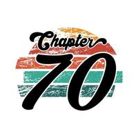 capitolo 70 design vintage, design tipografico per settanta anni vettore
