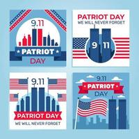 evento del post sui social media del 911 patriot day vettore