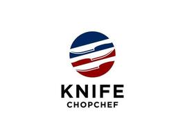 coltello, braciola, ispirazione per il design del logo dello chef. utilizzabile per loghi aziendali e di branding. elemento del modello di progettazione logo vettoriale piatto.