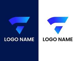 lettera f e u modello di progettazione del logo moderno vettore