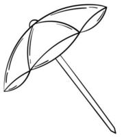 adesivo doodle con ombrellone estivo da spiaggia vettore