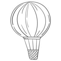 palloncini adesivi doodle con cestino da viaggio vettore