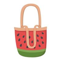 una pratica borsa per andare al mare o fare shopping. scarabocchio piatto clipart. tutti gli oggetti vengono ridipinti. vettore