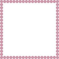 cornice quadrata con fiori rosa positivi. corona isolata su sfondo bianco per il tuo design vettore