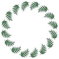 cornice rotonda con rami verdi su sfondo bianco. immagine vettoriale. corona isolata per il tuo design. vettore
