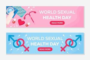 insieme dell'illustrazione della giornata mondiale della salute sessuale della bandiera vettore