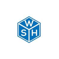 wsh lettera logo design su sfondo nero. wsh creative iniziali lettera logo concept. wsh disegno della lettera. vettore