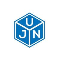 design del logo della lettera ujn su sfondo nero. ujn creative iniziali lettera logo concept. disegno della lettera ujn. vettore