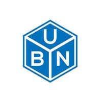 design del logo della lettera ubn su sfondo nero. ubn creative iniziali lettera logo concept. design della lettera ubn. vettore