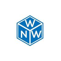 wnw lettera logo design su sfondo nero. wnw creative iniziali lettera logo concept. disegno della lettera ww. vettore