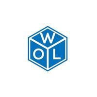 disegno del logo della lettera wol su sfondo nero. wol creative iniziali lettera logo concept. disegno della lettera di lupo. vettore