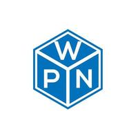 design del logo della lettera wpn su sfondo nero. wpn creative iniziali lettera logo concept. disegno della lettera wpn. vettore