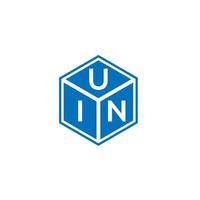 uin lettera logo design su sfondo nero. uin creative iniziali lettera logo concept. disegno di una lettera. vettore