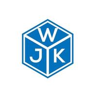 design del logo della lettera wjk su sfondo nero. wjk creative iniziali lettera logo concept. disegno della lettera wjk. vettore