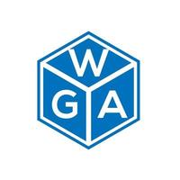 wga lettera logo design su sfondo nero. wga creative iniziali lettera logo concept. disegno della lettera wga. vettore