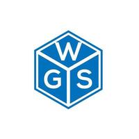logo della lettera wgs su sfondo nero. wgs creative iniziali lettera logo concept. disegno della lettera wgs. vettore