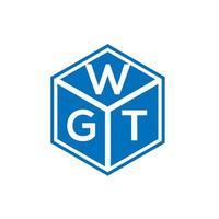 wgt lettera logo design su sfondo nero. wgt creative iniziali lettera logo concept. disegno della lettera wgt. vettore