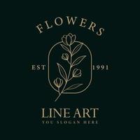 disegno del modello di fiore linea arte logo vettore