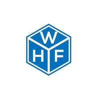 whf lettera logo design su sfondo nero. whf creative iniziali lettera logo concept. disegno della lettera whf. vettore