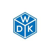 wdk lettera logo design su sfondo nero. wdk creative iniziali lettera logo concept. disegno della lettera wdk. vettore