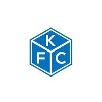 design del logo della lettera kfc su sfondo nero. concetto di logo della lettera di iniziali creative kfc. disegno della lettera kfc. vettore