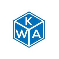kwa lettera logo design su sfondo nero. kwa creative iniziali lettera logo concept. disegno della lettera kwa. vettore