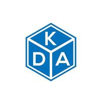 kda lettera logo design su sfondo nero. kda creative iniziali lettera logo concept. disegno della lettera kda. vettore