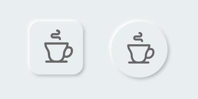 icona della linea della tazza di caffè in stile neomorfo. illustrazione vettoriale di segni di bevande calde.