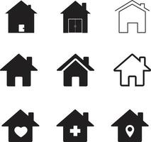 icona di case su sfondo bianco. simbolo immobiliare. segno della casa. vettore