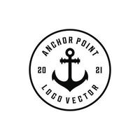 design retrò vintage hipster marinaio punto di ancoraggio crociera logo marino vettore