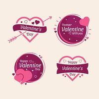 etichetta di badge romantico creativo di san valentino vettore