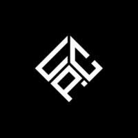 design del logo della lettera upc su sfondo nero. upc creative iniziali lettera logo concept. disegno della lettera upc. vettore