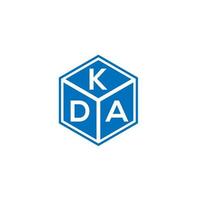 kda lettera logo design su sfondo nero. kda creative iniziali lettera logo concept. disegno della lettera kda. vettore