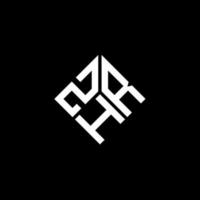 zhr lettera logo design su sfondo nero. zhr creative iniziali lettera logo concept. disegno della lettera zhr. vettore