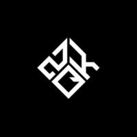 zqk lettera logo design su sfondo nero. zqk creative iniziali lettera logo concept. disegno della lettera zqk. vettore
