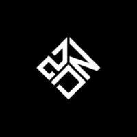 zdn lettera logo design su sfondo nero. zdn creative iniziali lettera logo concept. disegno della lettera zdn. vettore