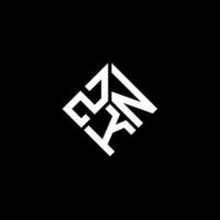 zkn lettera logo design su sfondo nero. zkn creative iniziali lettera logo concept. disegno della lettera zkn. vettore