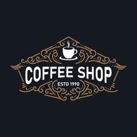 logo vintage caffè. logo retrò del caffè. modello di logo della caffetteria vettore